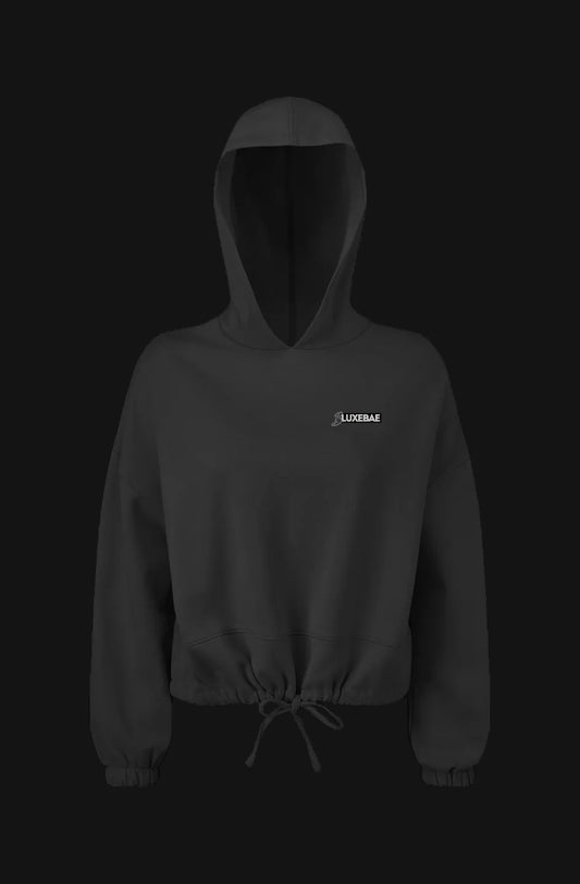 BLUXEBAE BASICS Womn's Cropped Oversize Hooded Sweatshirt