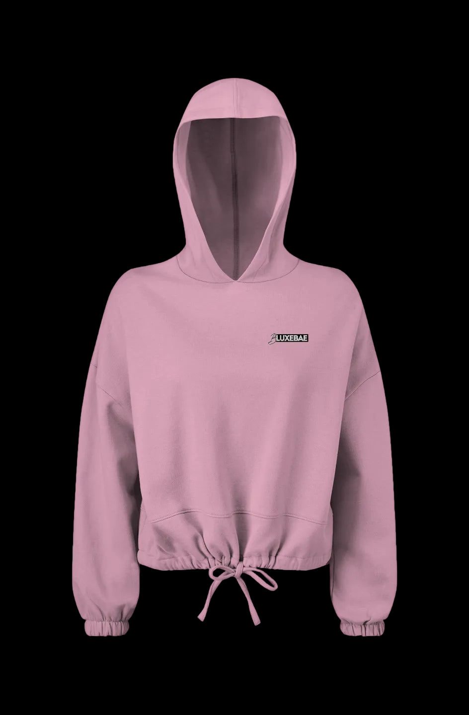 BLUXEBAE BASICS Womn's Cropped Oversize Hooded Sweatshirt