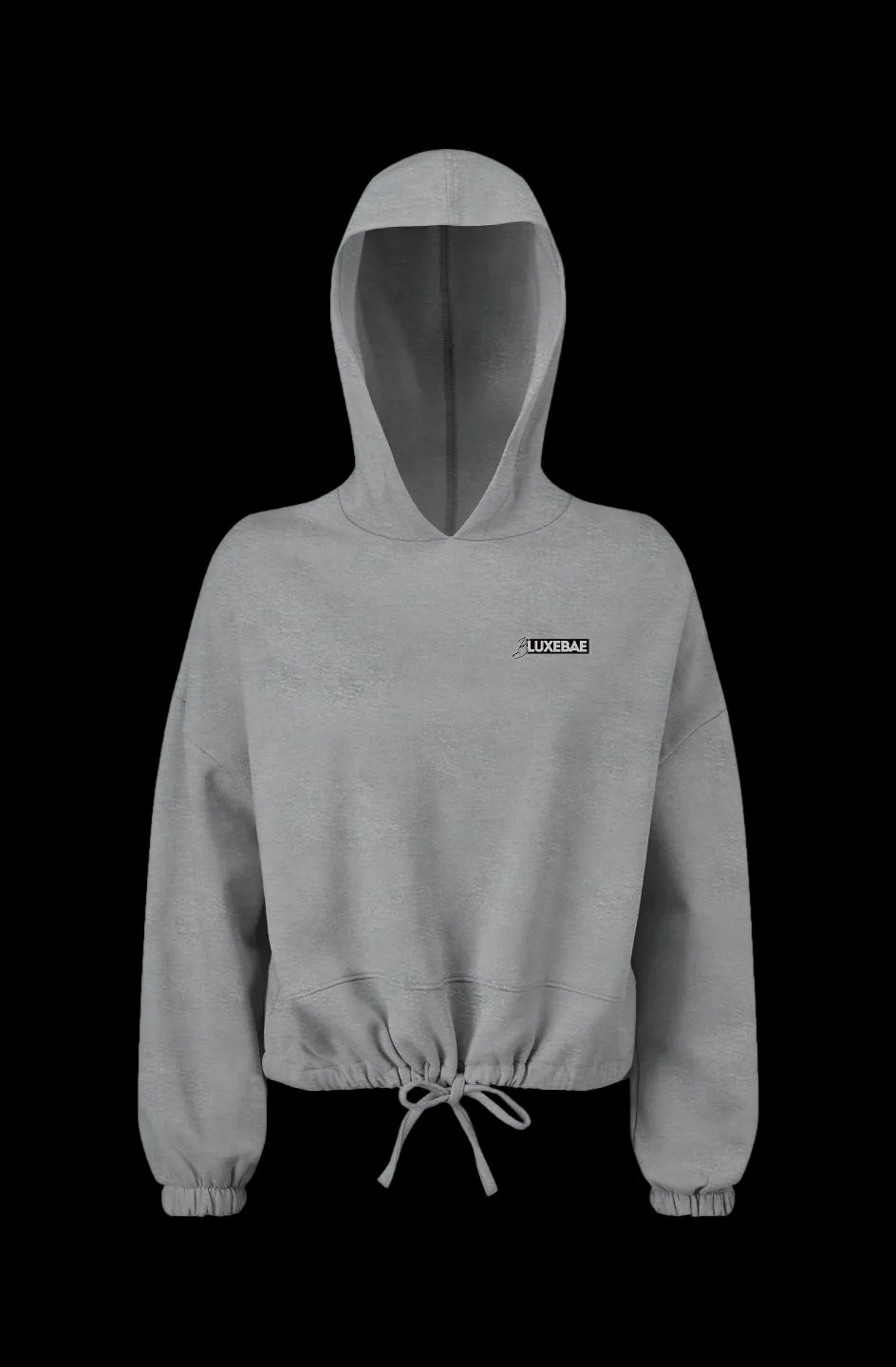 BLUXEBAE BASICS Womn's Cropped Oversize Hooded Sweatshirt