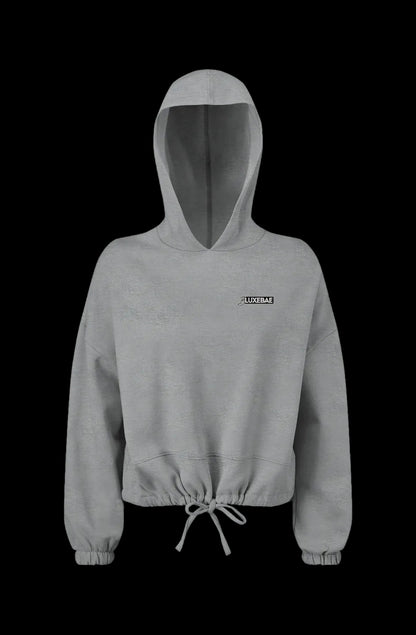 BLUXEBAE BASICS Womn's Cropped Oversize Hooded Sweatshirt