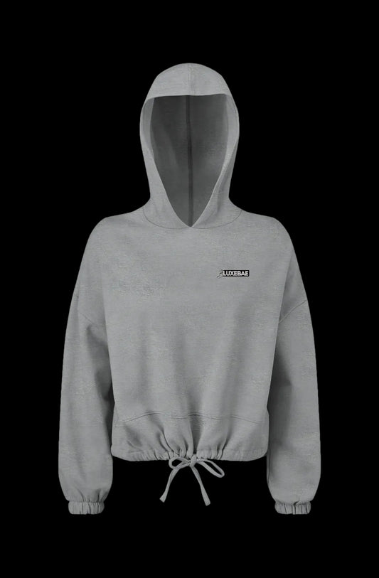 BLUXEBAE BASICS Womn's Cropped Oversize Hooded Sweatshirt