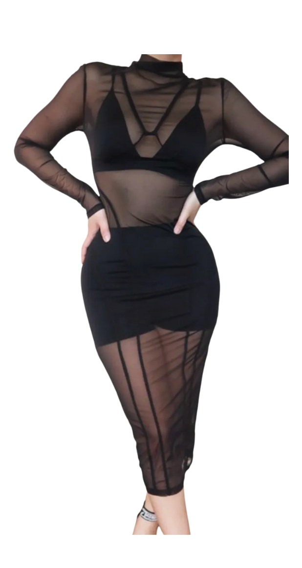 TALK TO ME NICE (BLACK) | DRESSES